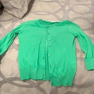 JCrew The Clare Cardigan In Spring Green Color